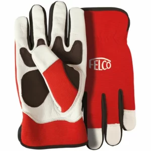 FELCO Arbeitshandschuhe Mit Leder Rot/wei§ Grš§e M Atmungsaktiv Gartenhandschuhe 6